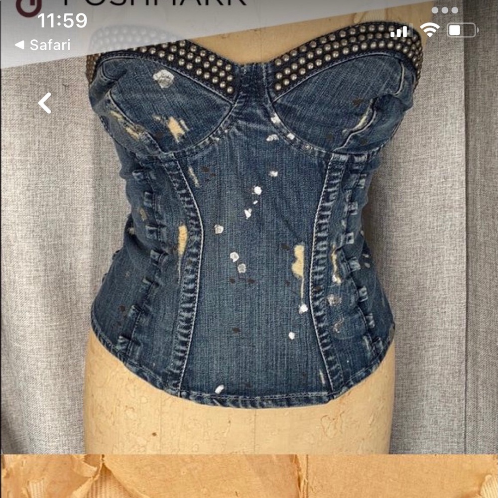 Denim bustier! Special addition! One of a kind ! - Picture 7 of 8